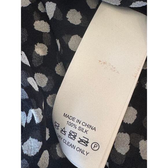 🖤 KATE SPADE Polka Dot Silk Blouse S EUC Black White Ruffle Sleeveless Top - Picture 7 of 7